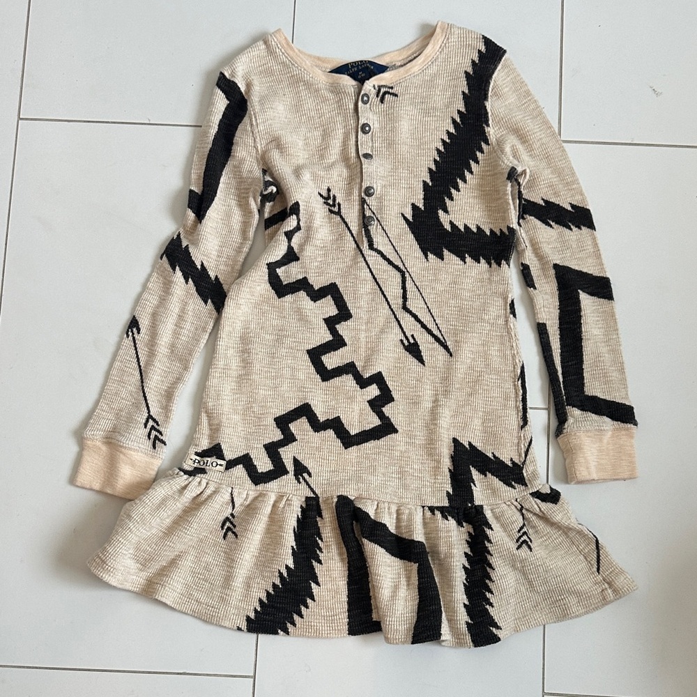 Polo Ralph Lauren Beige and Black Kids Dress 8/10